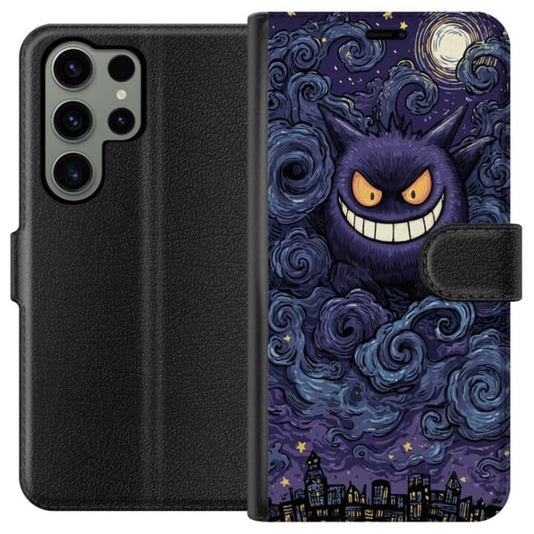 Kompatibel Tegnebogsetui til Samsung Galaxy S23 Ultra Pokémon Gengar-illustration – Mørkt motiv med stjernehimmel og bykunst Kompatibel Tegnebogsetui til Samsung Galaxy S23 Ultra Pokémon Gengar-illustration – Mørkt motiv med stjernehimmel og bykunst