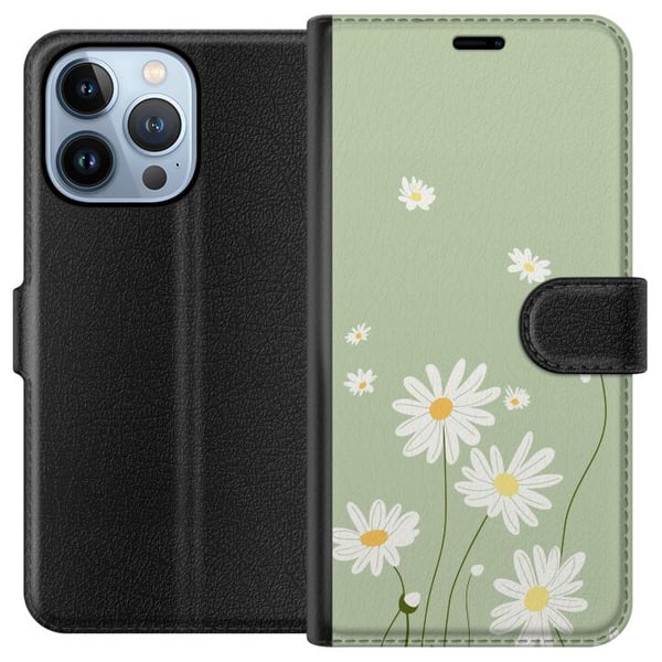 Kompatibelt Lommeboketui til Apple iPhone 13 Pro Prestekrager - blomstrete mønster i svensk sommerstil Kompatibelt Lommeboketui til Apple iPhone 13 Pro Prestekrager - blomstrete mønster i svensk sommerstil