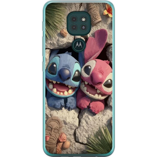 Kompatibel Mobilcover til Motorola Moto G9 Play Stitch Angel Lilo & Stitch Motiv Disney Kärlek Seriefigur