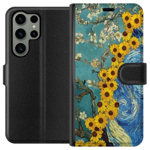 Kompatibel Tegnebogsetui til Samsung Galaxy S23 Ultra Van Gogh plakat solsikke Stjernenat kunst blomster maleri kunstnerisk retro kunst impressionism Kompatibel Tegnebogsetui til Samsung Galaxy S23 Ultra Van Gogh plakat solsikke Stjernenat kunst blomster maleri kunstnerisk retro kunst impressionism