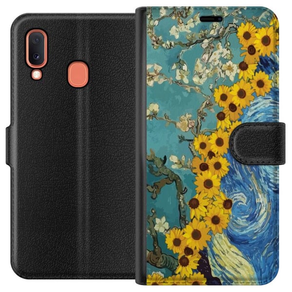 Kompatibelt Lommeboketui til Samsung Galaxy A20e Van Gogh plakat solsikke Stjernenatt kunst blomster maleri kunstnerisk retro kunst impresjonisme des Kompatibelt Lommeboketui til Samsung Galaxy A20e Van Gogh plakat solsikke Stjernenatt kunst blomster maleri kunstnerisk retro kunst impresjonisme des