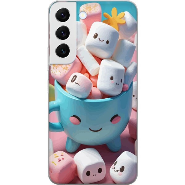 Kompatibelt Mobilskal till Samsung Galaxy S22 5G Kawaii marshmallow smile kawaii design med söta figurer i kopp färgglad och glad stil