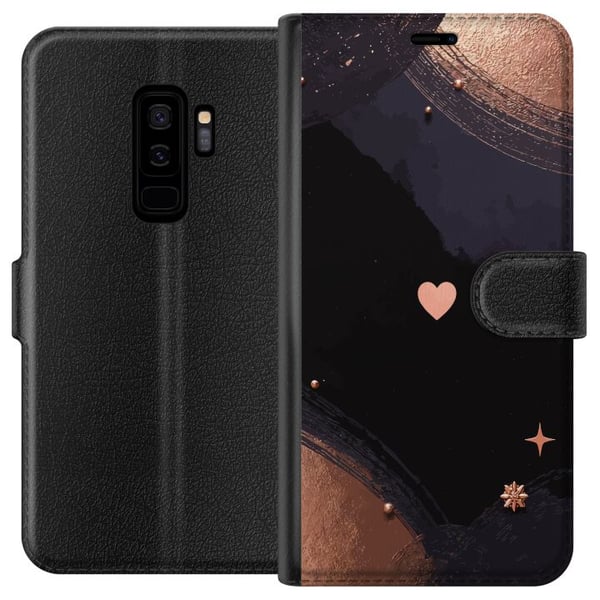 Yhteensopiva Lompakkokotelo Samsung Galaxy S9+ Tyylitelty rakkausteema tummissa sävyissä kuparinhohteella Yhteensopiva Lompakkokotelo Samsung Galaxy S9+ Tyylitelty rakkausteema tummissa sävyissä kuparinhohteella