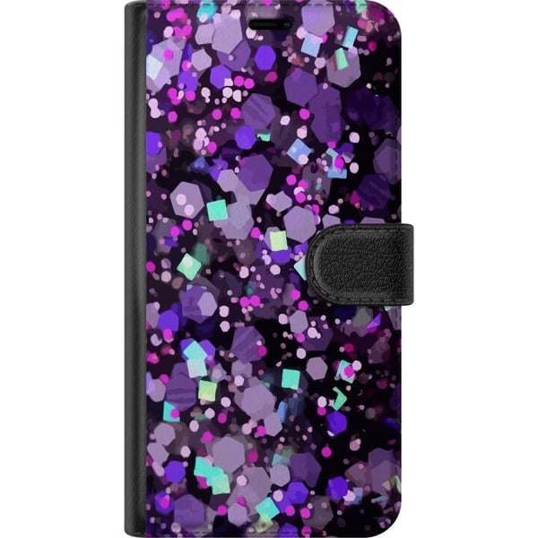 Kompatibelt Lommeboketui til Samsung Galaxy S23 Lilla Glitter