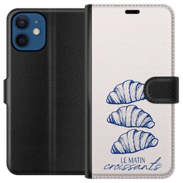 Kompatibelt Plånboksfodral till Apple iPhone 12 mini Franska morgnar med nybakta croissanter