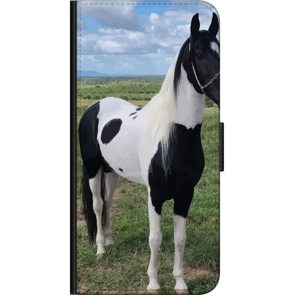 Kompatibelt Lommeboketui til Samsung Galaxy A20s Heste Magi - stilisert hest i en rolig fargepalett