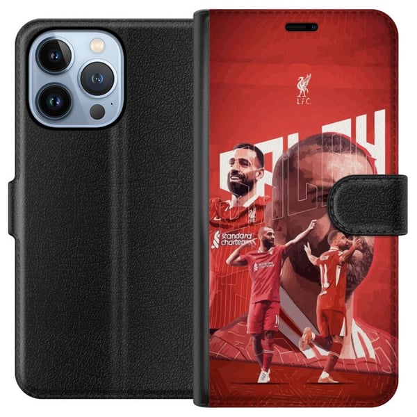 Kompatibel Tegnebogsetui til Apple iPhone 13 Pro Mohamed Salah Liverpool Egypten hurtig kreativ kantspiller og Premier League-ikon, der står for mål,