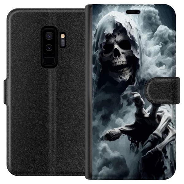 Yhteensopiva Lompakkokotelo Samsung Galaxy S9+ kuolema viikatemies juliste pääkallo pääkallo kauhu kauhu tumma aave aave pelottava sumu tumma design Yhteensopiva Lompakkokotelo Samsung Galaxy S9+ kuolema viikatemies juliste pääkallo pääkallo kauhu kauhu tumma aave aave pelottava sumu tumma design