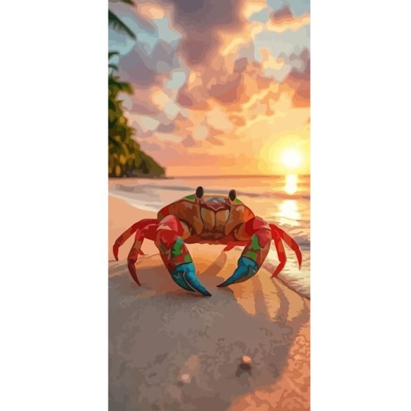 Kompatibel Tegnebogsetui til Apple iPhone 13 Pro Tropisk strandkrabbe farverigt design med solnedgang hav bølger og varm feriestemning inspireret af