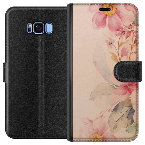 Kompatibelt Plånboksfodral till Samsung Galaxy S8 Färgglada Blommor Kompatibelt Plånboksfodral till Samsung Galaxy S8 Färgglada Blommor