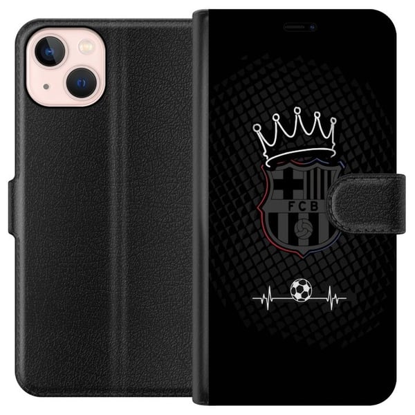 Kompatibelt Lommeboketui til Apple iPhone 13 mini FC Barcelona Emblem Fotboll Motiv Blå Röd Klubblogo Kompatibelt Lommeboketui til Apple iPhone 13 mini FC Barcelona Emblem Fotboll Motiv Blå Röd Klubblogo