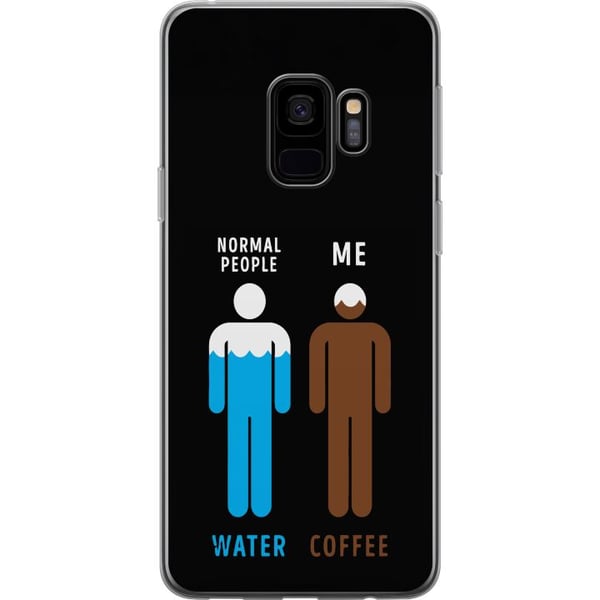 Kompatibel Mobilcover til Samsung Galaxy S9 Sjov minimalistisk illustration med teksten normal people water me coffee perfekt til kaffeelskere