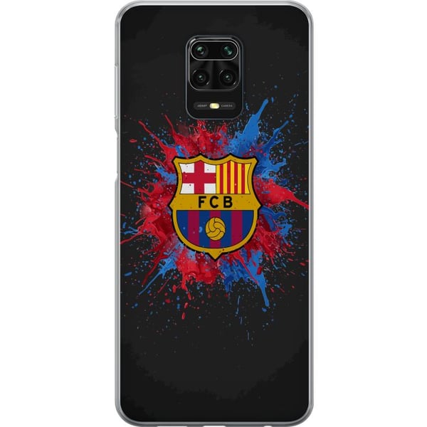 Kompatibel Mobilcover til Xiaomi Redmi Note 9S Barcelona Splash Art med FC Barcelonas emblem i blå og rød, perfekt til fodboldfans