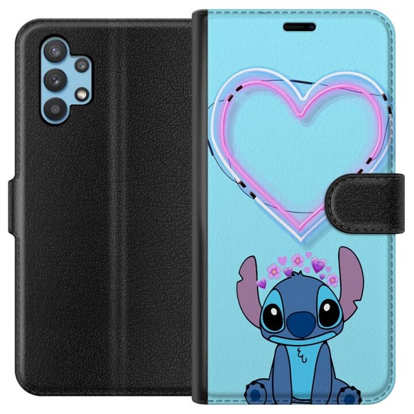 Kompatibelt Plånboksfodral till Samsung Galaxy A32 5G Hjärta Stitch Kompatibelt Plånboksfodral till Samsung Galaxy A32 5G Hjärta Stitch