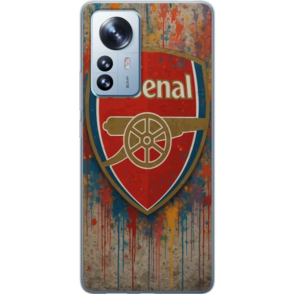 Kompatibelt Mobilskal till Xiaomi 12 Pro Arsenal konstmotiv i rött och vitt med färgstänk perfekt för fotbollsfans som älskar konst och sportstil Kompatibelt Mobilskal till Xiaomi 12 Pro Arsenal konstmotiv i rött och vitt med färgstänk perfekt för fotbollsfans som älskar konst och sportstil