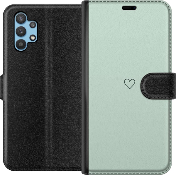 Yhteensopiva Lompakkokotelo Samsung Galaxy A32 5G Yksinkertainen Sydän
