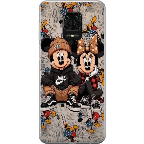 Kompatibelt Mobilskal till Xiaomi Redmi Note 9S Tecknad musduo i streetwear med kepsar sneakers urban illustration