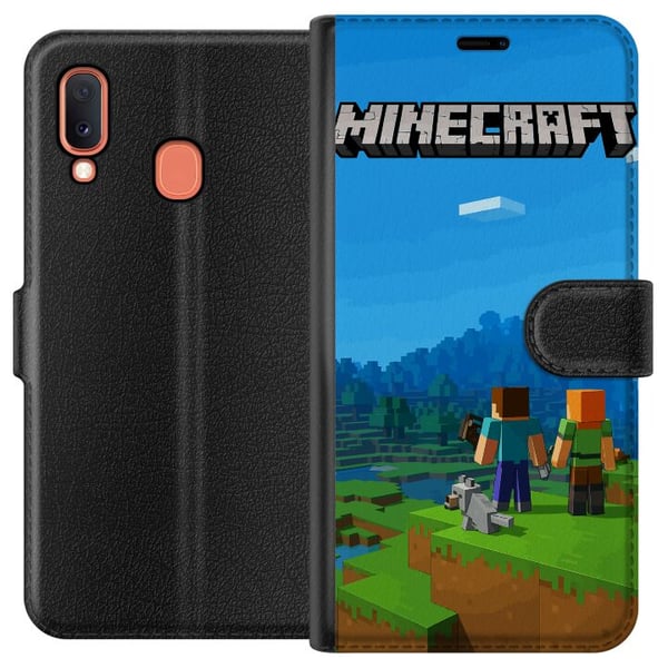 Kompatibelt Lommeboketui til Samsung Galaxy A20e Minecraft Key Art Kompatibelt Lommeboketui til Samsung Galaxy A20e Minecraft Key Art