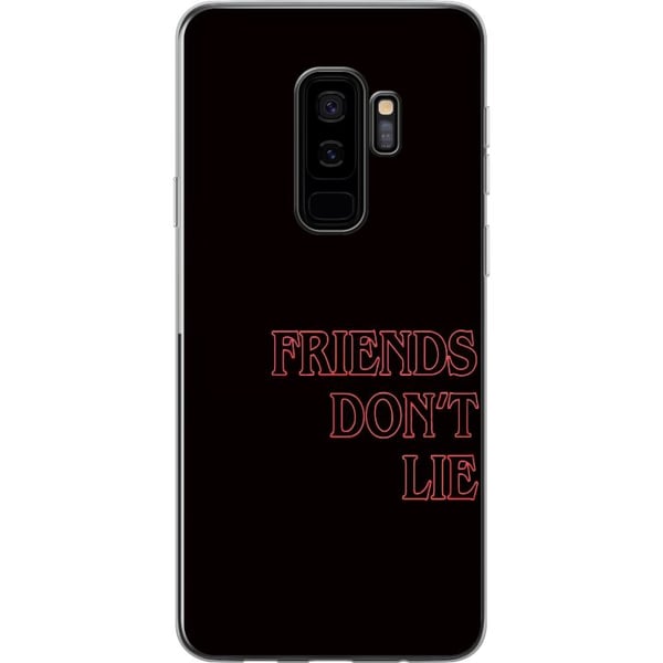 Yhteensopiva Puhelinkuori Samsung Galaxy S9+ Stranger Things Ystävät Eivät Valehtele - neonpunainen tekstisuunnittelu, jossa on suosittu lainaus sarj