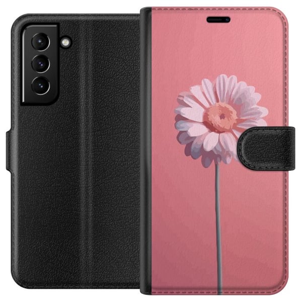 Yhteensopiva Lompakkokotelo Samsung Galaxy S21+ 5G Yksinkertainen vaaleanpunainen kukka vaalealla taustalla elegantti minimalistinen design täydellin Yhteensopiva Lompakkokotelo Samsung Galaxy S21+ 5G Yksinkertainen vaaleanpunainen kukka vaalealla taustalla elegantti minimalistinen design täydellin