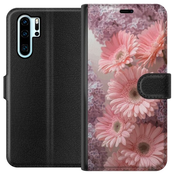 Yhteensopiva Lompakkokotelo Huawei P30 Pro Vaaleanpunaiset kukat kukkakuvioinen design