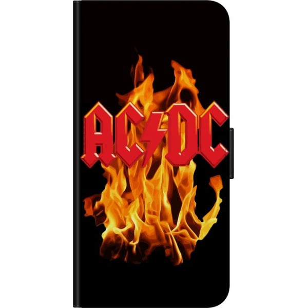 Kompatibel Tegnebogsetui til Motorola Moto G9 Play ACDC Flames Rockmusikband Guitar