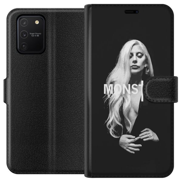 Kompatibelt Lommeboketui til Samsung Galaxy S10 Lite Lady Gaga Monster-portrett – svart-hvitt Lady Gaga-design med sterk MONSTER-typografi og ikonisk Kompatibelt Lommeboketui til Samsung Galaxy S10 Lite Lady Gaga Monster-portrett – svart-hvitt Lady Gaga-design med sterk MONSTER-typografi og ikonisk