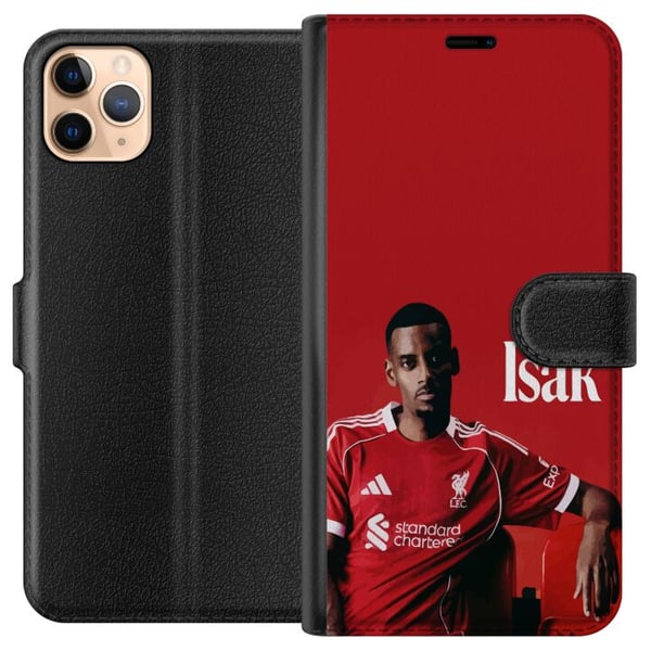 Kompatibel Tegnebogsetui til Apple iPhone 11 Pro Max Alexander Isak fodboldplakat Liverpool-trøje Sveriges landshold angriber Premier League forward-
