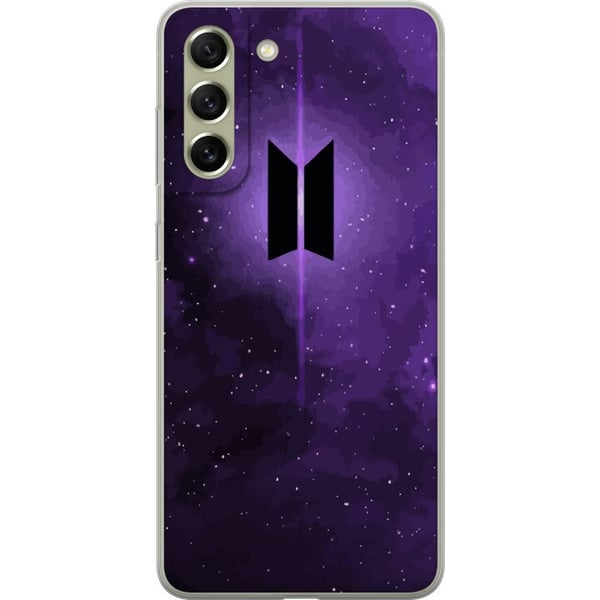 Kompatibelt Mobilskal till Samsung Galaxy S21 FE 5G BTS kpop logo purple galaxy poster space design korean band army symbol stjärnhimmel musik fan ar
