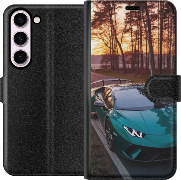 Kompatibel Tegnebogsetui til Samsung Galaxy S23 Lamborghini Superbil Racing Sportsbil