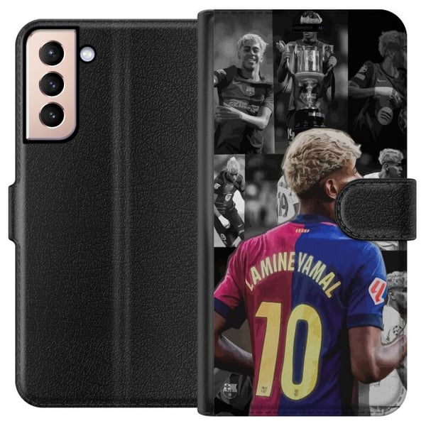Kompatibelt Lommeboketui til Samsung Galaxy S21 FCB Yamal Barcelona fremtidens fotballstjerne