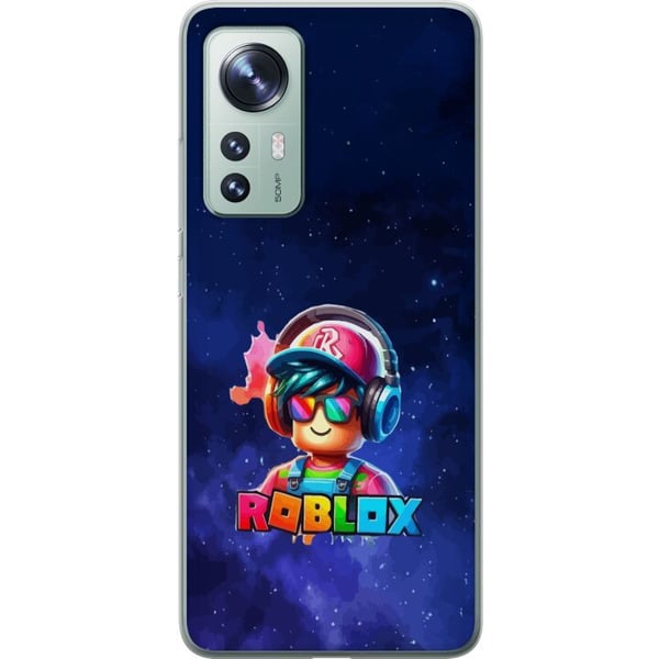 Yhteensopiva Puhelinkuori Xiaomi 12 Roblox Space Explorer -design futuristinen avaruusteema värikkäillä yksityiskohdilla pelitunnelmaa ja sinistä neo