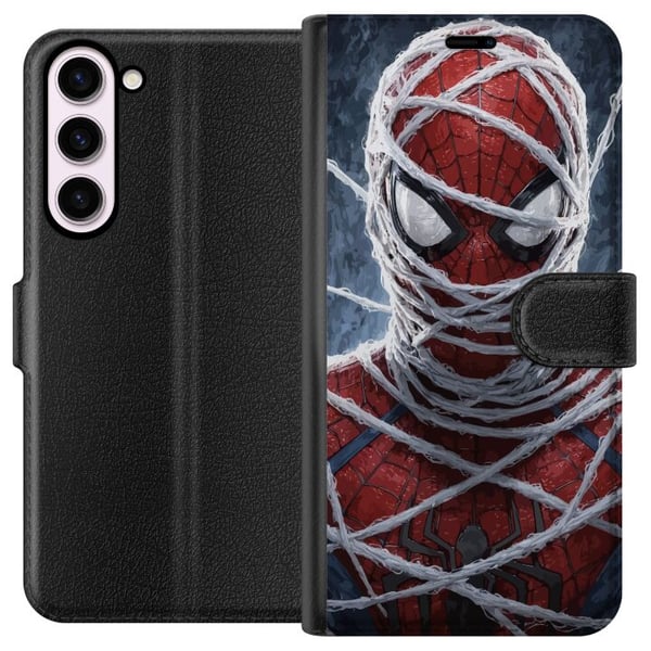 Kompatibel Tegnebogsetui til Samsung Galaxy S23+ Spider-Man dækket af tætte netlag i et dramatisk nærbillede, der fremhæver maskens struktur, intensi Kompatibel Tegnebogsetui til Samsung Galaxy S23+ Spider-Man dækket af tætte netlag i et dramatisk nærbillede, der fremhæver maskens struktur, intensi