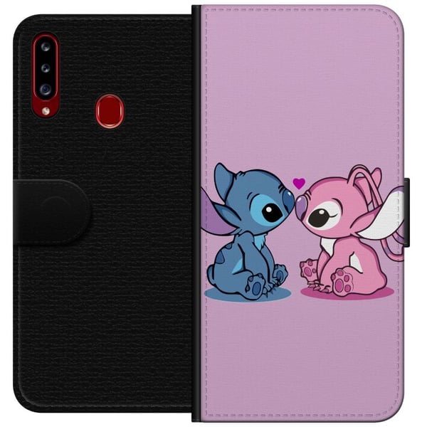 Kompatibelt Plånboksfodral till Samsung Galaxy A20s lilo & stitch 2025