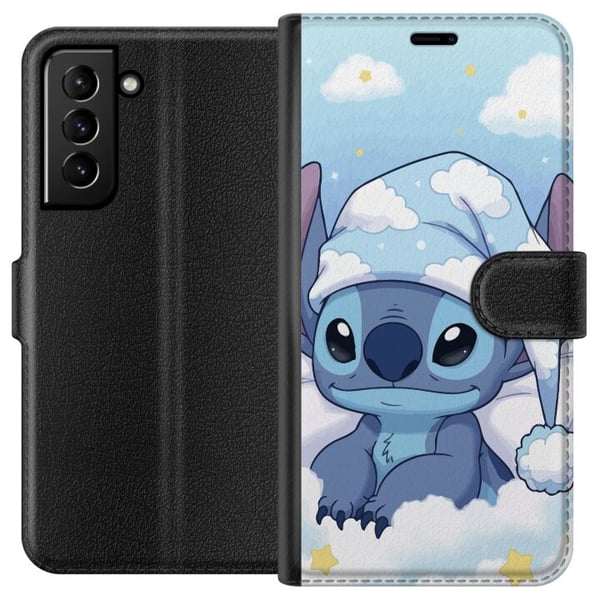 Kompatibelt Lommeboketui til Samsung Galaxy S21+ 5G Stitch godnatt skyer sovende søt leggetid skyer kawaii koselig blå figur myk estetisk plakat Kompatibelt Lommeboketui til Samsung Galaxy S21+ 5G Stitch godnatt skyer sovende søt leggetid skyer kawaii koselig blå figur myk estetisk plakat