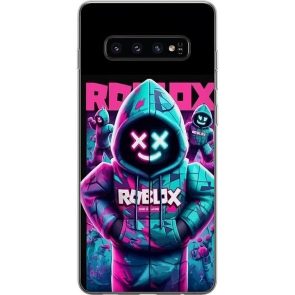 Kompatibel Mobilcover til Samsung Galaxy S10 Roblox Hoodie Legend Mystisk Roblox-figur i blå hoodie med futuristiske neonlys Kompatibel Mobilcover til Samsung Galaxy S10 Roblox Hoodie Legend Mystisk Roblox-figur i blå hoodie med futuristiske neonlys