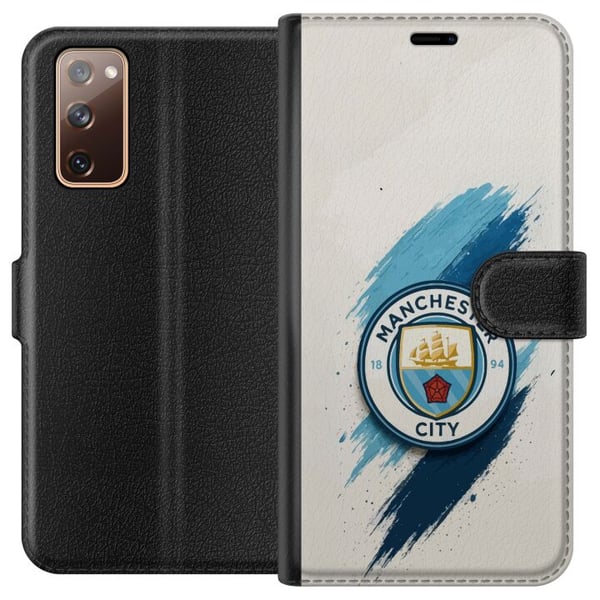 Kompatibelt Lommeboketui til Samsung Galaxy S20 FE Manchester City fotball Jack Grealish blå penselstrøk illustrasjon Kompatibelt Lommeboketui til Samsung Galaxy S20 FE Manchester City fotball Jack Grealish blå penselstrøk illustrasjon