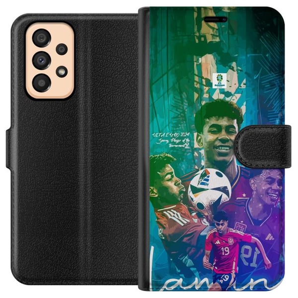 Yhteensopiva Lompakkokotelo Samsung Galaxy A33 5G Lamine Yamal -jalkapalloaihe Barcelonan ja Espanjan innoittamana värikkäässä tyylissä Yhteensopiva Lompakkokotelo Samsung Galaxy A33 5G Lamine Yamal -jalkapalloaihe Barcelonan ja Espanjan innoittamana värikkäässä tyylissä