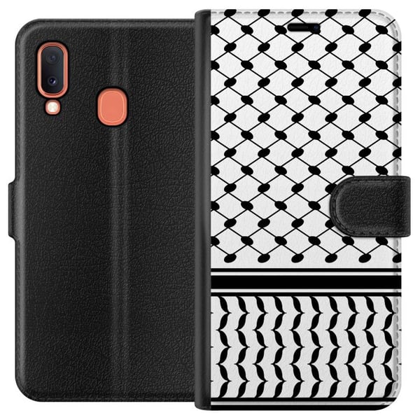 Kompatibelt Plånboksfodral till Samsung Galaxy A20e Keffiyeh mönster