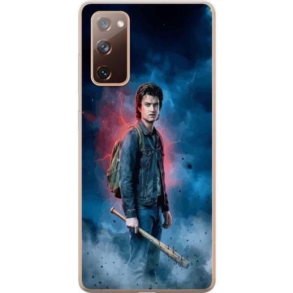 Kompatibel Mobilcover til Samsung Galaxy S20 FE Stranger Things-portræt med baseballbat, lyn og dramatisk baggrund