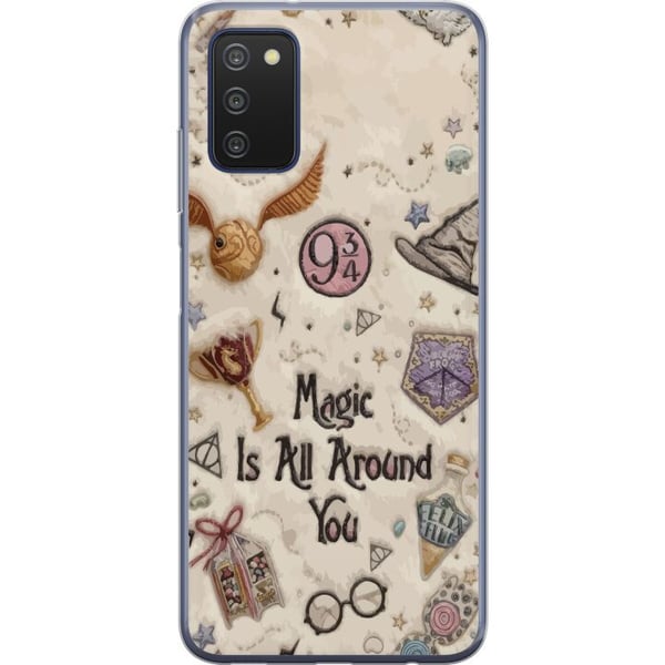 Kompatibelt Mobildeksel til Samsung Galaxy A03s Brodert magisk illustrasjon med symboler, sitater og fantasiverden i drømmende eventyrstil