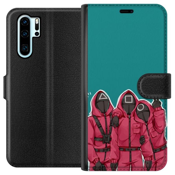 Kompatibelt Plånboksfodral till Huawei P30 Pro Squid Game Karaktärer Grafisk Design Seriefigurer Populär
