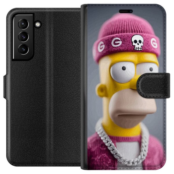 Yhteensopiva Lompakkokotelo Samsung Galaxy S21+ 5G Homer Simpsonin inspiroima hahmo, jolla on vaaleanpunainen pipo, ketju ja katutyyli – täydellinen Yhteensopiva Lompakkokotelo Samsung Galaxy S21+ 5G Homer Simpsonin inspiroima hahmo, jolla on vaaleanpunainen pipo, ketju ja katutyyli – täydellinen