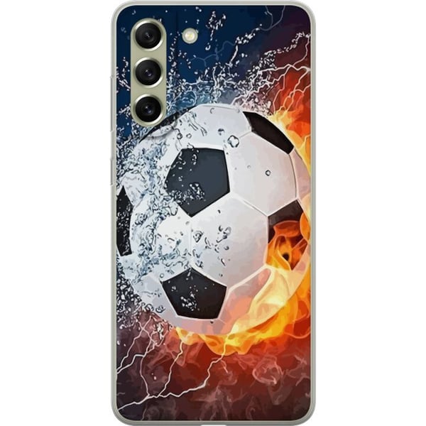 Kompatibel Mobilcover til Samsung Galaxy S21 FE 5G Fodbold Ild