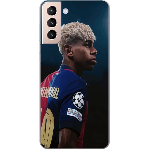 Kompatibelt Mobildeksel til Samsung Galaxy S21 Lamine Yamal - Barcelonas Wonderkid i Fokus Kompatibelt Mobildeksel til Samsung Galaxy S21 Lamine Yamal - Barcelonas Wonderkid i Fokus
