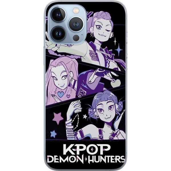 Kompatibelt Mobildeksel til Apple iPhone 13 Pro Max Kpop Demonjegere Huntrix Trio Lilla Stjerner Retro Kosmisk Idolglød