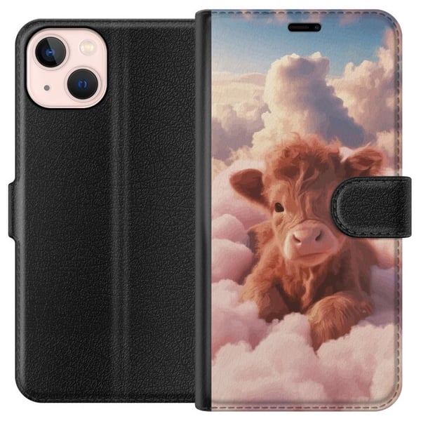 Kompatibelt Lommeboketui til Apple iPhone 13 mini Søt kalv blant skyer drømmeaktig rosa design med myke farger varm følelse av ro trygghet glede og f Kompatibelt Lommeboketui til Apple iPhone 13 mini Søt kalv blant skyer drømmeaktig rosa design med myke farger varm følelse av ro trygghet glede og f