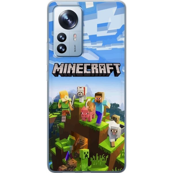 Yhteensopiva Puhelinkuori Xiaomi 12 Pro Minecraft-pikselimaailma Creeper-pelidesign