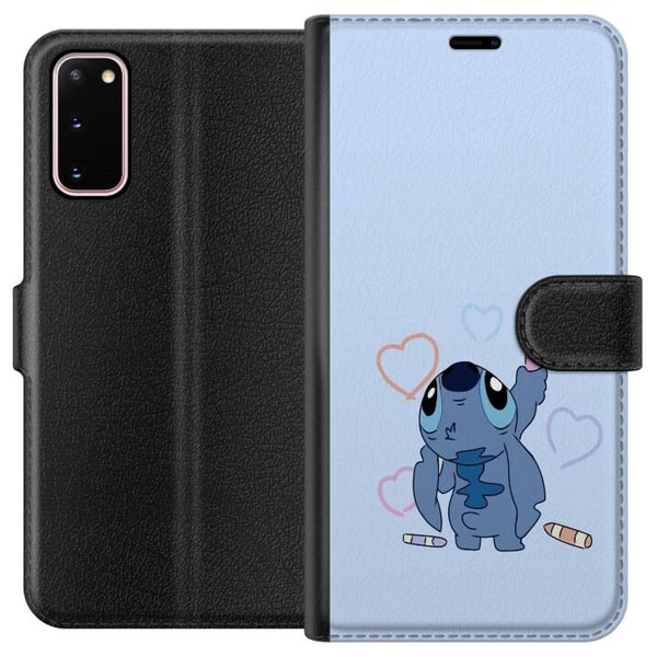 Kompatibelt Lommeboketui til Samsung Galaxy S20 Stitch Hjerter