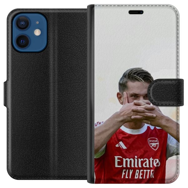 Yhteensopiva Lompakkokotelo Apple iPhone 12 mini Martin Ødegaard -taide – Lähikuvitus Arsenal-pelipaidassa